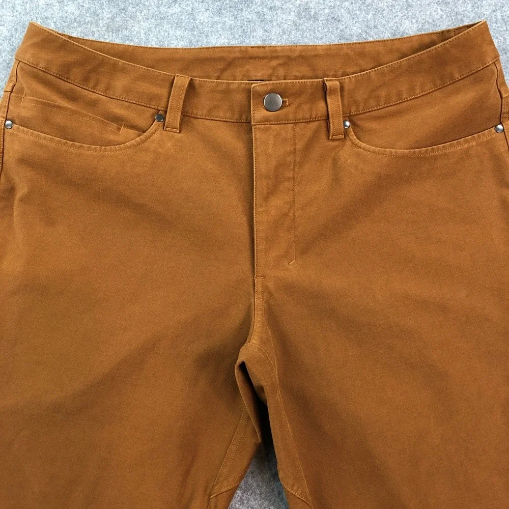 Lululemon Mens Canvas Pants 34x34 Brown Chino Slim Leg Stretch Athletic Pocket